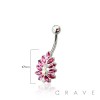 316L SURGICAL STEEL MULTI CZ FLOWER NON DANGLE BELLY BUTTON NAVEL RING 